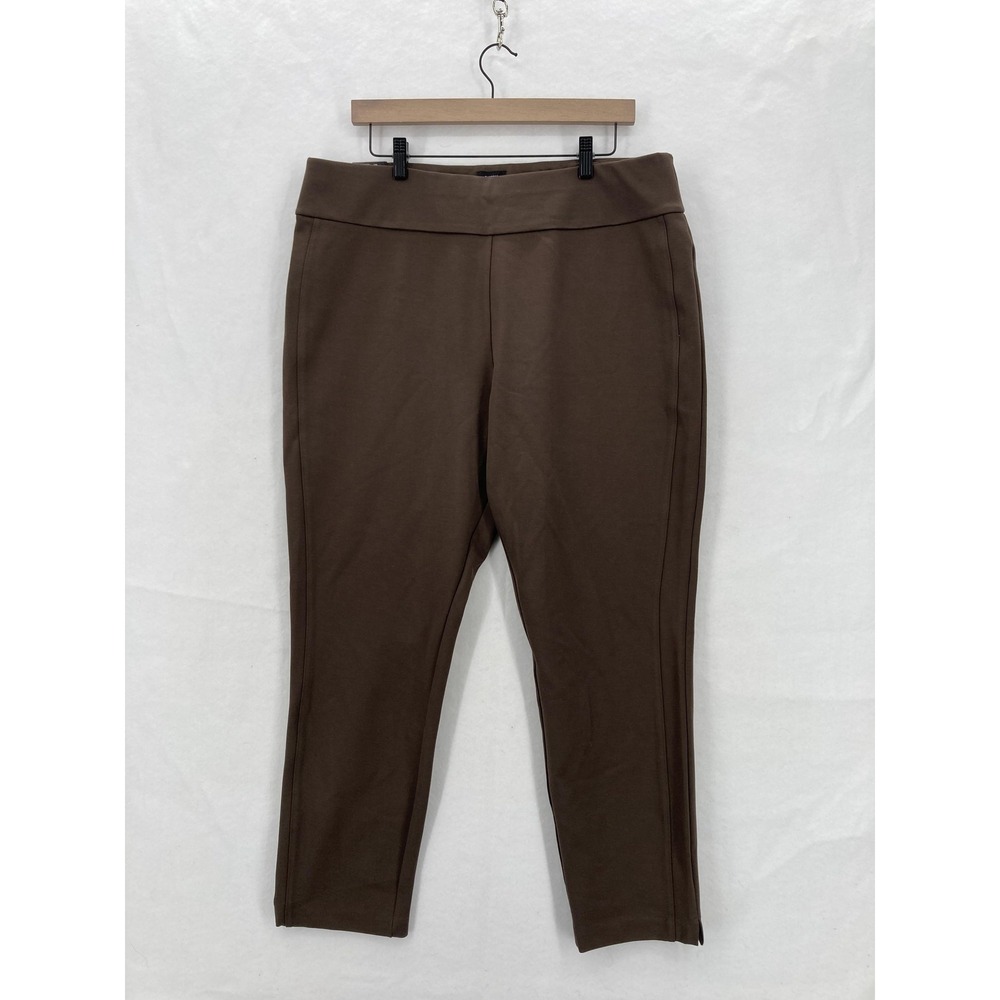 Express Pants Womens XL Brown Ponte Pant Stretch Pull On Office Career Casual